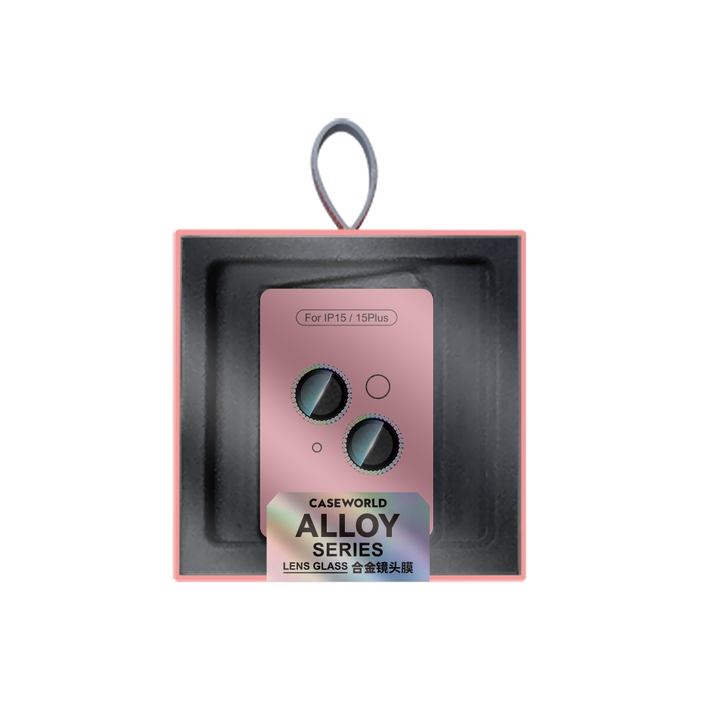 Apple iPhone 15 Plus CaseWorld Alloy Sparkling Diamond Serisi Taşlı Lens Koruyucu - 13