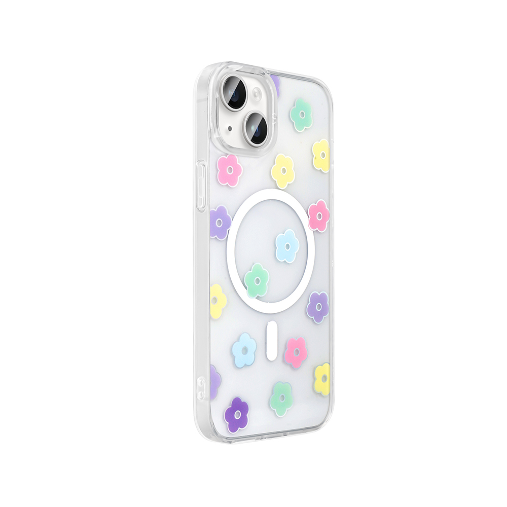 Apple iPhone 15 Plus Kılıf M-Safe Şarj Özellikli Şeffaf Zore Folk Sert Kapak - 7