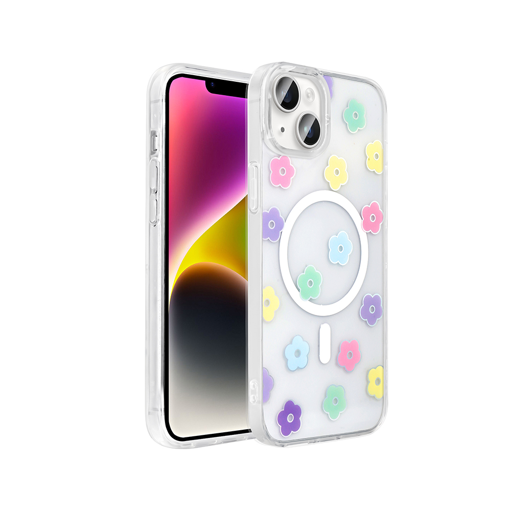 Apple iPhone 15 Plus Kılıf M-Safe Şarj Özellikli Şeffaf Zore Folk Sert Kapak - 2