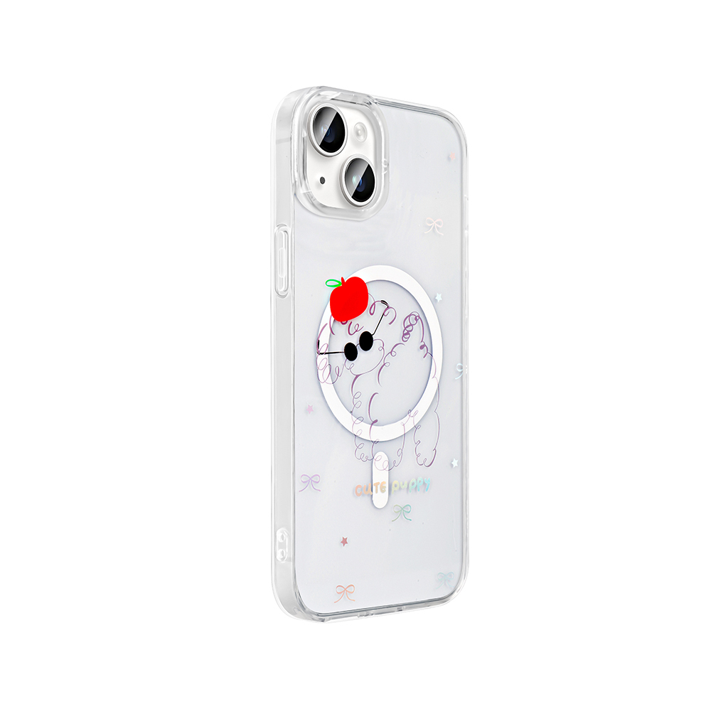 Apple iPhone 15 Plus Kılıf M-Safe Şarj Özellikli Şeffaf Zore Folk Sert Kapak - 8