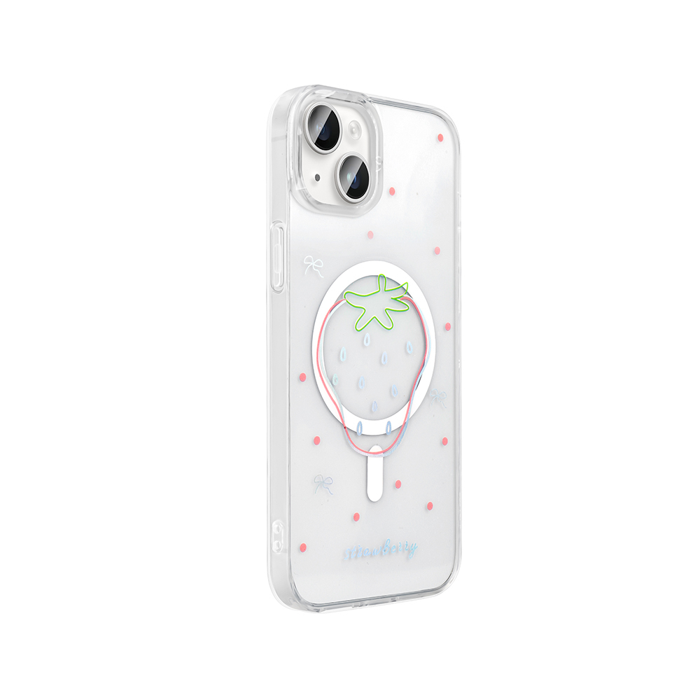 Apple iPhone 15 Plus Kılıf M-Safe Şarj Özellikli Şeffaf Zore Folk Sert Kapak - 9