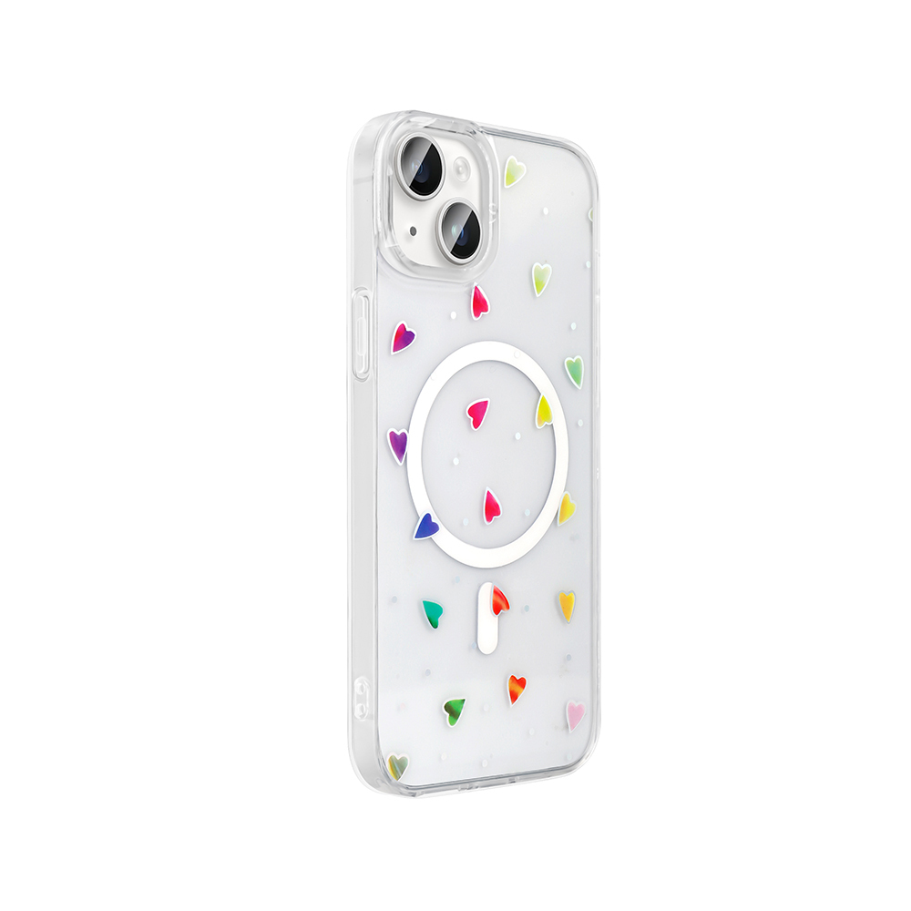Apple iPhone 15 Plus Kılıf M-Safe Şarj Özellikli Şeffaf Zore Folk Sert Kapak - 10