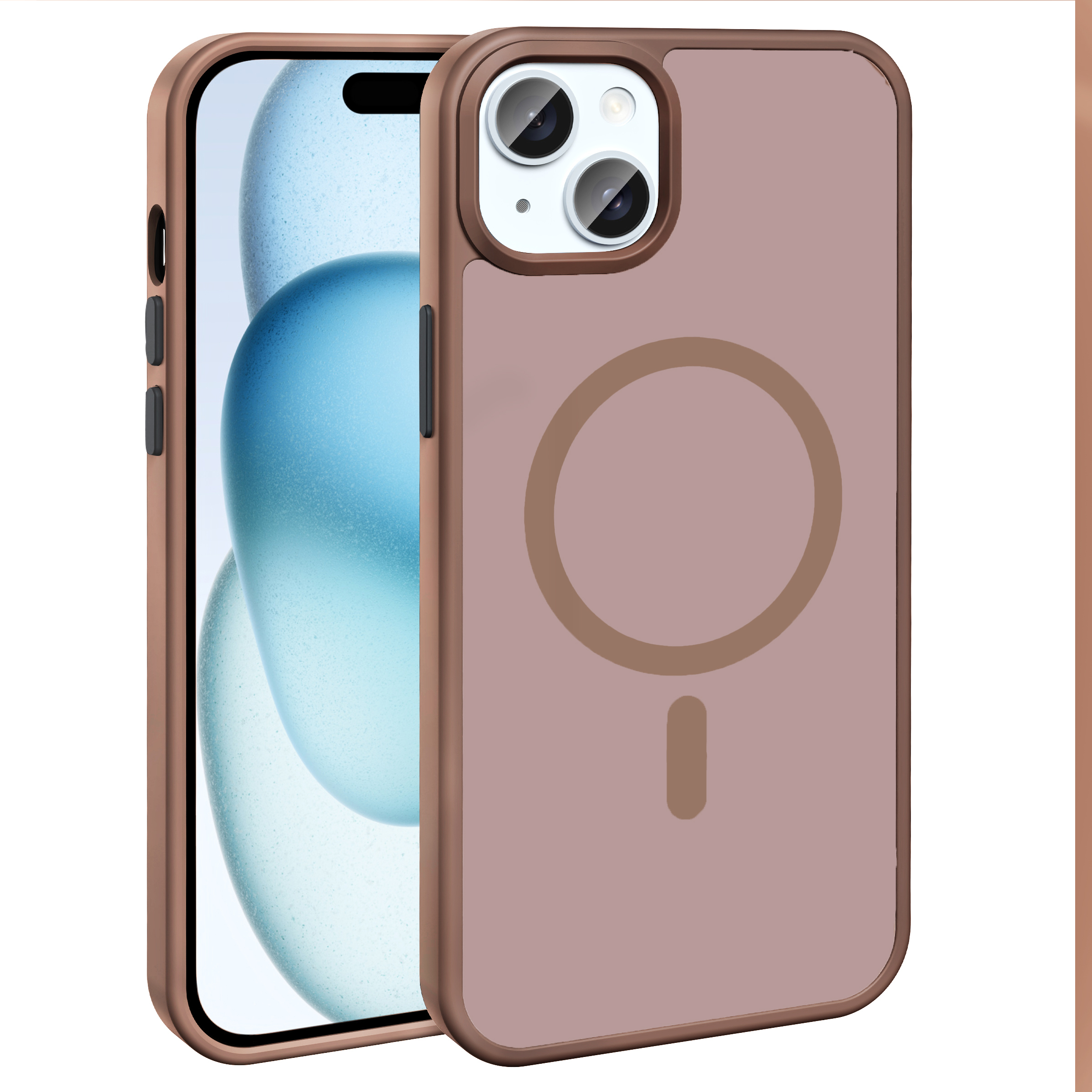 Apple iPhone 15 Plus Kılıf M-safe Şarj Özellikli Mat Arka Yüzey Zore Sio Kapak - 9