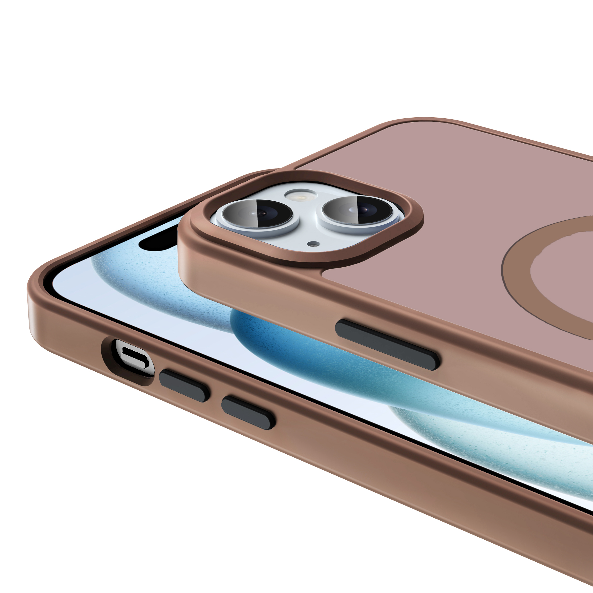 Apple iPhone 15 Plus Kılıf M-safe Şarj Özellikli Mat Arka Yüzey Zore Sio Kapak - 26