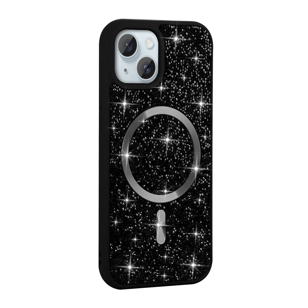 Apple iPhone 15 Plus Kılıf Pırlanta Tasarımlı M-safe Şarj Özellikli Zore Mozaik Silikon Kapak - 4