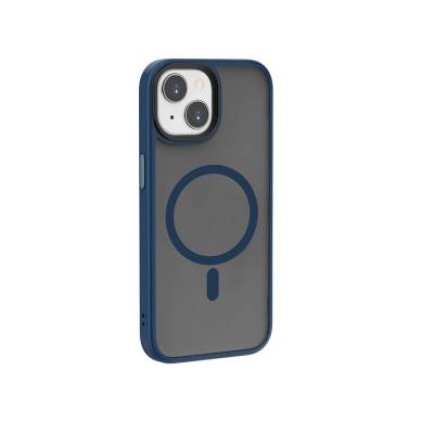 Apple iPhone 15 Plus Kılıf Wiwu FGG-011 Magsafe Şarj Özellikli Kamera Korumalı Kapak Mavi