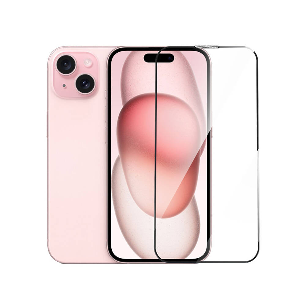 Apple iPhone 15 Plus Wiwu GT-014 Polimer Oleofobik Kaplama Şeffaf Pürüzsüz Temperli Cam Ekran Koruyucu 25'li Paket - 3