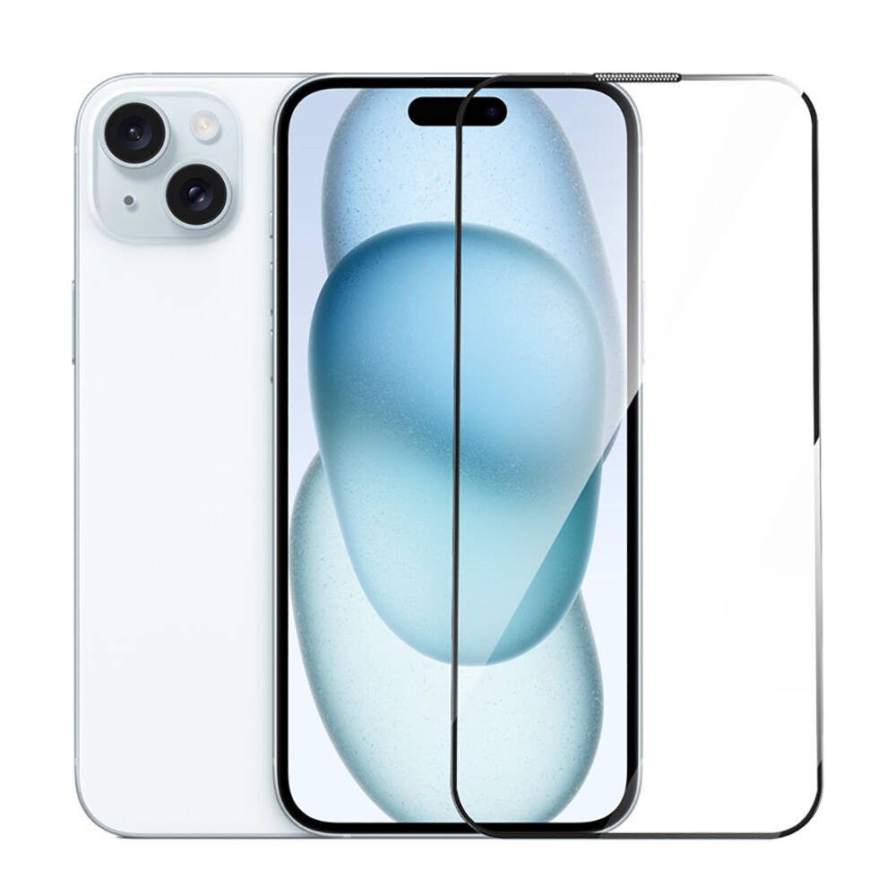 Apple iPhone 15 Plus Wiwu GT-014 Polimer Oleofobik Kaplama Şeffaf Pürüzsüz Temperli Cam Ekran Koruyucu 25'li Paket - 7