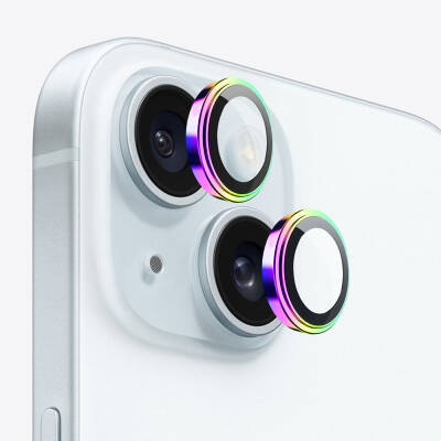 Apple iPhone 15 Plus Wiwu Lens Guard Metal Camera Lens Protector Colorful