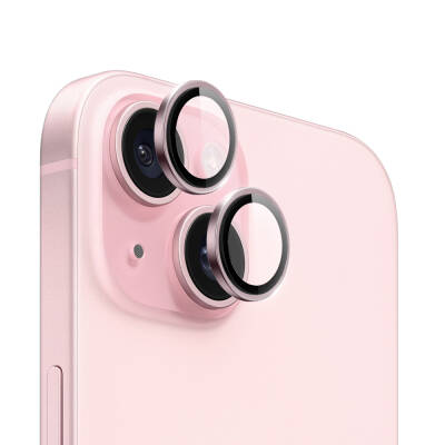 Apple iPhone 15 Plus Wiwu LG-004 PVD Lens Guard Metal Camera Lens Protector Pink