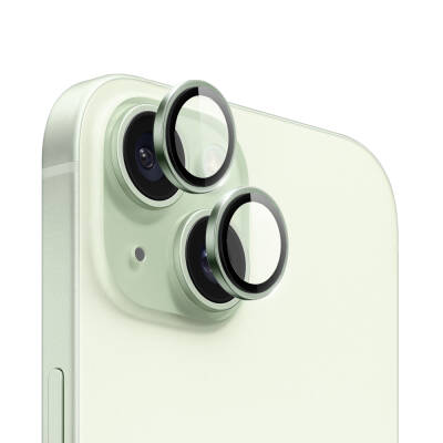Apple iPhone 15 Plus Wiwu LG-004 PVD Lens Guard Metal Kamera Lens Koruyucu Yeşil