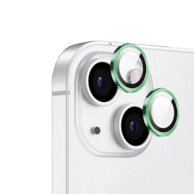 Apple iPhone 15 Plus Zore CL-12 Premium Safir Parmak İzi Bırakmayan Anti-Reflective Kamera Lens Koruyucu Yeşil