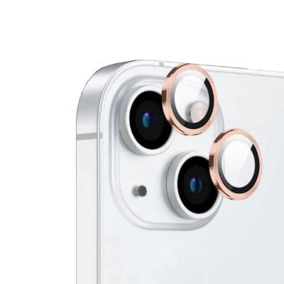 Apple iPhone 15 Plus Zore CL-12 Premium Safir Parmak İzi Bırakmayan Anti-Reflective Kamera Lens Koruyucu Pembe