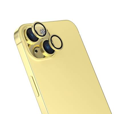 Apple iPhone 15 Plus Zore CL-13 Kamera Lens Koruyucu Sarı