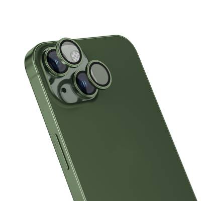 Apple iPhone 15 Plus Zore CL-13 Kamera Lens Koruyucu Yeşil