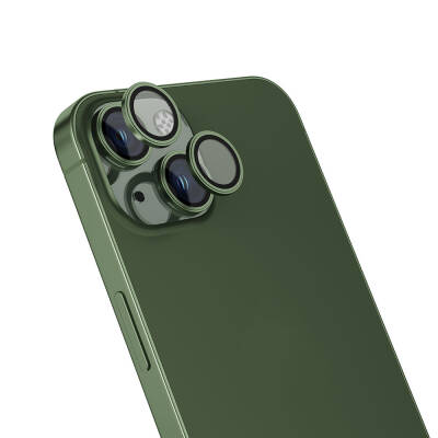 Apple iPhone 15 Plus Zore CL-15 Parmak İzi Bırakmayan Anti-Reflective Kamera Lens Koruyucu Yeşil