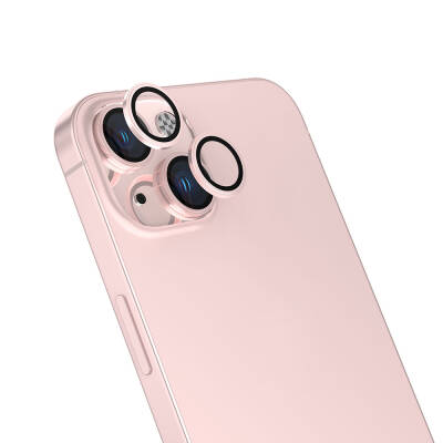 Apple iPhone 15 Plus Zore CL-15 Parmak İzi Bırakmayan Anti-Reflective Kamera Lens Koruyucu Pembe