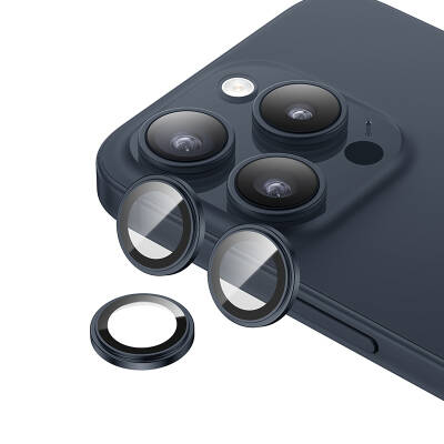 Apple iPhone 15 Pro ​Benks King Kong Corning Kamera Lens Koruyucu Mavi