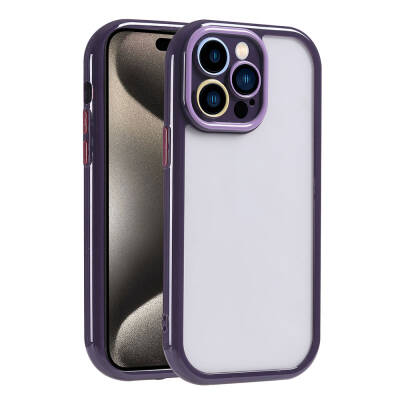 Apple iPhone 15 Pro Case Camera Protected Colorful Edge Frame Design Zore Vitamin Cover Derin Mor