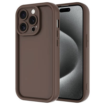 Apple iPhone 15 Pro Case Camera Protected Zore Ananas Cover Brown