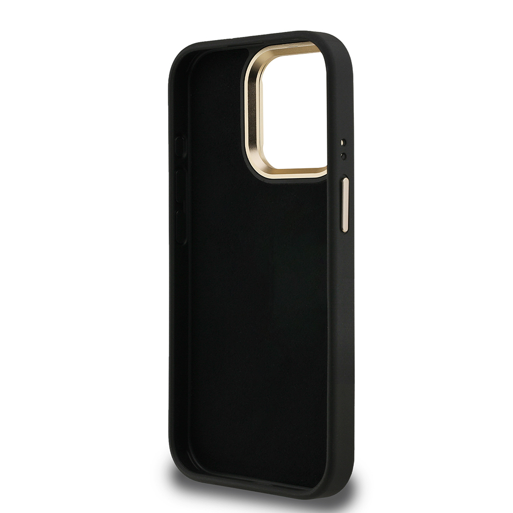 Apple iPhone 15 Pro Case Guess Original Licensed PU Leather 4G Patterned Metal Big 4G and Text Logo Camera Stand Cover - 24