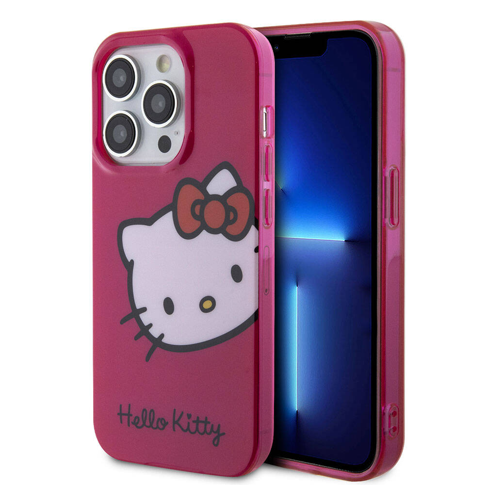 Apple iPhone 15 Pro Case Hello Kitty Original Licensed Text and Iconic Logo Kitty Head Cover - 1