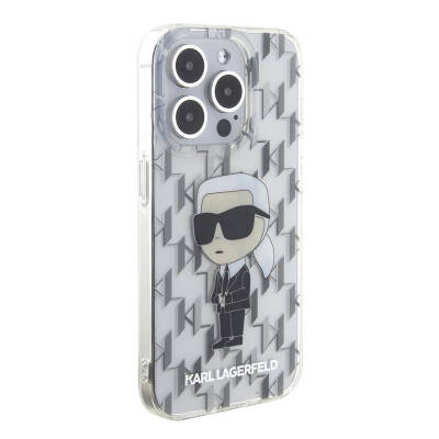 Apple iPhone 15 Pro Case Karl Lagerfeld IML Iconic Monogram Original Licensed Cover Colorless