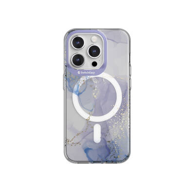 Apple iPhone 15 Pro Case Magsafe Charging Feature Double IMD Printed Licensed Switcheasy Artist-M Veil Cover Purple