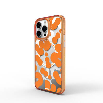 Apple iPhone 15 Pro Case Magsafe Charging Feature Paint Pattern Wiwu Fluorescent G Series Cover Orange