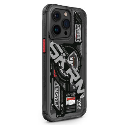 Apple iPhone 15 Pro Case Magsafe Charging Featured Layered Machine Themed SkinArma Ekho Cover Black