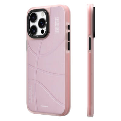 Apple iPhone 15 Pro Case Magsafe Charging Featured Youngkit Backboard Series Leather Cover Pink