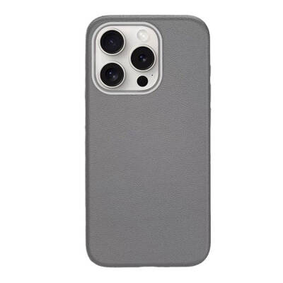 Apple iPhone 15 Pro Case Magsafe PU Leather Zore Adora Cover with Charging Feature Dark Grey