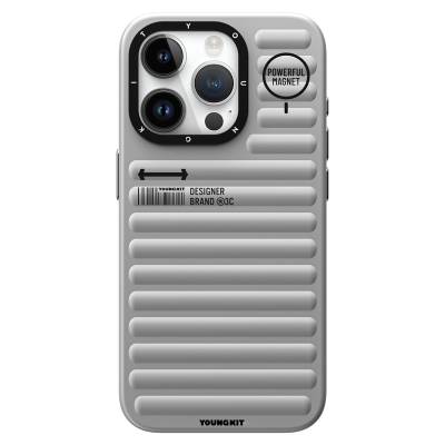 Apple iPhone 15 Pro Case Matte Color Design YoungKit Original Series Cover Silver