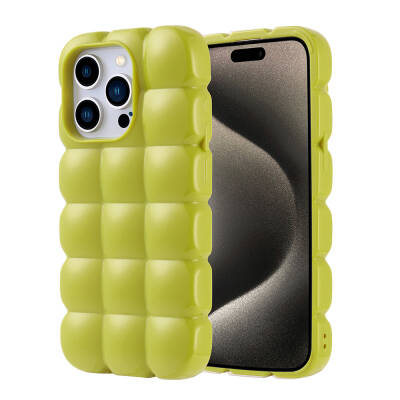 Apple iPhone 15 Pro Case Shiny Flexible Silicone Zore Dom Dom Cover Green