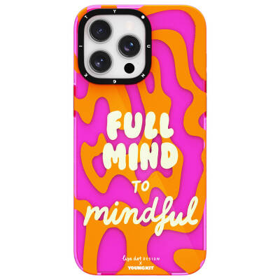 Apple iPhone 15 Pro Case Text Patterned Youngkit Mindfulness Series Cover Purple