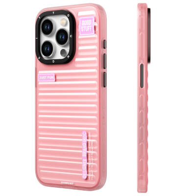 Apple iPhone 15 Pro Case Transparent Color Design YoungKit Fluorite Series Cover Pink