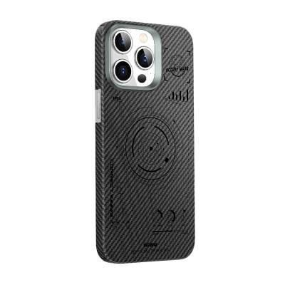 Apple iPhone 15 Pro Case Wiwu HHX-016 Carbon Fiber 600D Mars Kevlar Cover Black