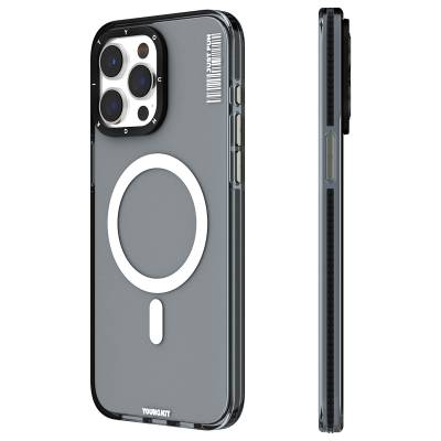 Apple iPhone 15 Pro Case YoungKit Crystal Color Series Cover with Magsafe Charging Feature Black