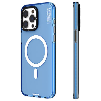 Apple iPhone 15 Pro Case YoungKit Crystal Color Series Cover with Magsafe Charging Feature Blue