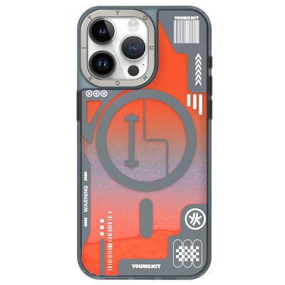 Apple iPhone 15 Pro Case YoungKit Galaxy Series Cover with Magsafe Charging Feature Orange