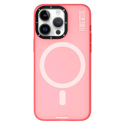 Apple iPhone 15 Pro Case Youngkit Hidden Sand Series Cover with Magsafe Charging Feature Pink