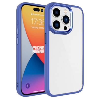 Apple iPhone 15 Pro Case Zore Chrome Cover Lavendery Gray