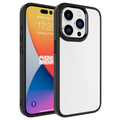 Apple iPhone 15 Pro Case Zore Chrome Cover Black