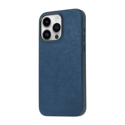 Apple iPhone 15 Pro Case Zore Micro Fiber Mimosa Cover Blue