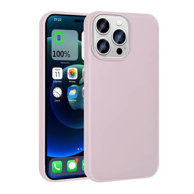 Apple iPhone 15 Pro Case Zore Premier Silicone Cover Rose Gold