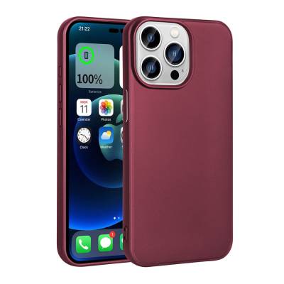 Apple iPhone 15 Pro Case Zore Premier Silicone Cover Plum