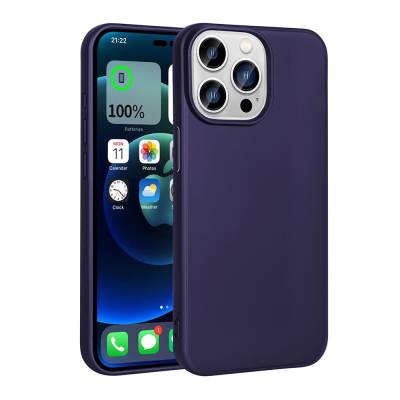 Apple iPhone 15 Pro Case Zore Premier Silicone Cover Navy blue