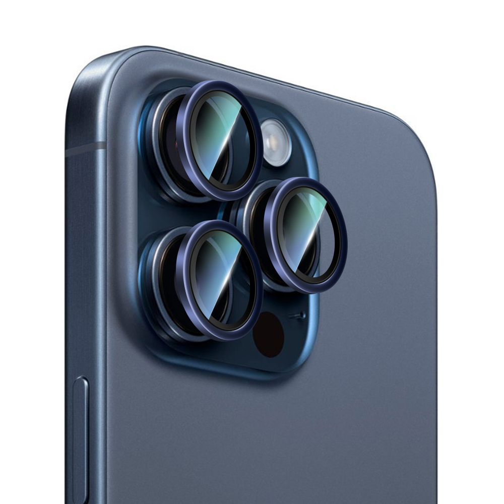 Apple iPhone 15 Pro CaseWorld Alloy Series Oleophobic Anti-Reflective Camera Lens Protector - 1
