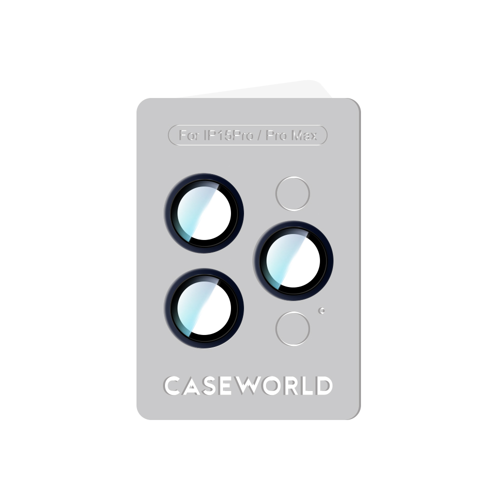 Apple iPhone 15 Pro CaseWorld Alloy Series Oleophobic Anti-Reflective Camera Lens Protector - 8