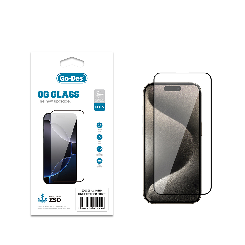 Apple iPhone 15 Pro Go Des OG Glass Antistatic Tempered Glass Screen Protector - 2